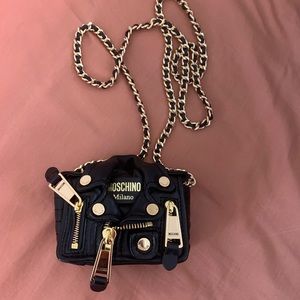 Moschino leather biker mini bag